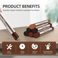 Boncart Wood Filler Sticks,6 Colors Wood Wax Crayons for Repairing Scratches,…