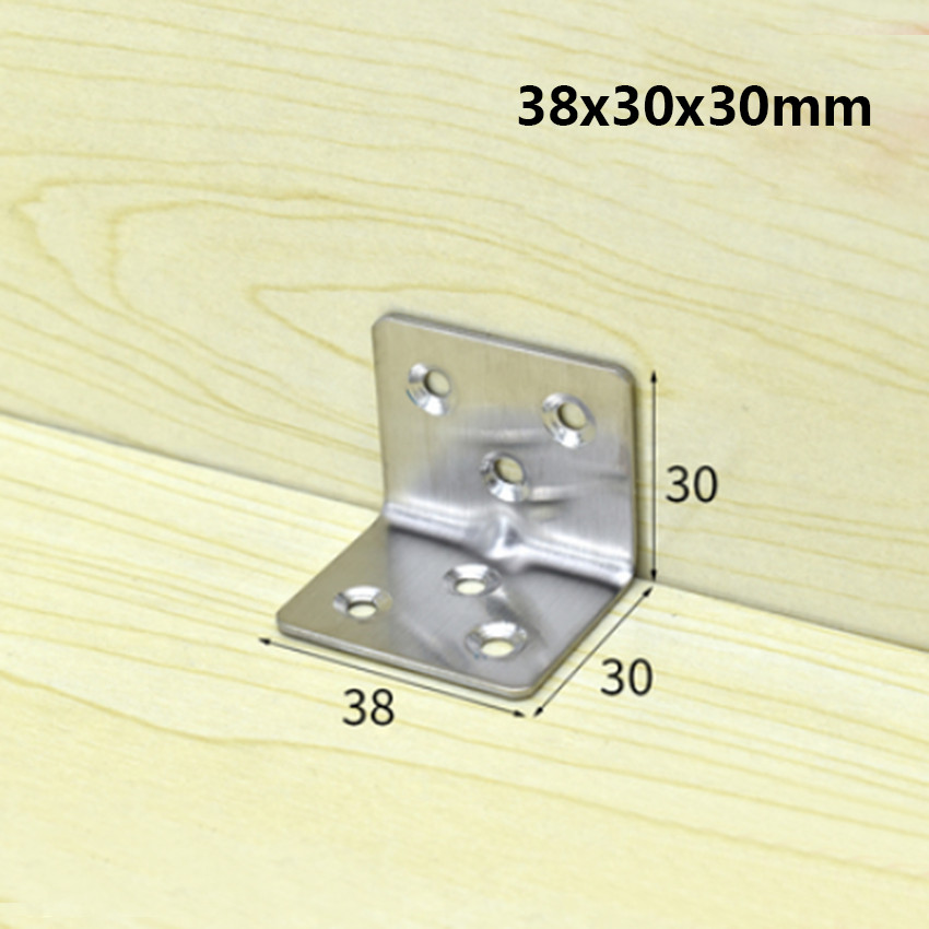 Stainless Steel Right Angle Corner Braces L Bracket Connector for Wood Furniture