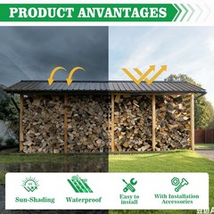 10 Metal Roofing Panels, 42.5″ x 17.7″ Galvanized Steel Sheets for Sheds, Fences