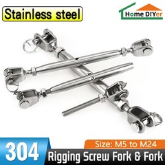 304 Stainless Steel Turnbuckle Rigging Screw Jaw to Jaw Closed Body M5 – M24