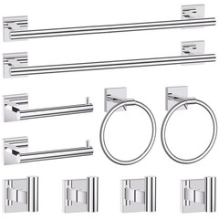 Soaez Polished Chrome Bathroom Hardware Accessories Towel Bar Set 10 Pieces