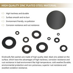 800 Pieces Black Zinc Plated Steel Flat M2 M2.5 M3 M4 M5 M6 M8 M10 M12,