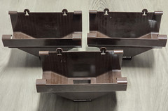Gutter Drop Outlet, K-Style, Traditional, Vinyl, Brown, 2 x 3-In. -M1506 LOT OF3