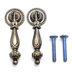 Aifeier ET Antique Tear Drop Decorative Pendant Pull 28mm, Green Bronze