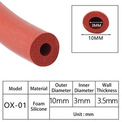 Foamed Silicone Tube Sponge Protective Sleeve Red Sleeve flexible ID3-11mm