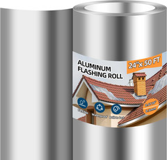 Aluminum Roll Flashing, 24” X 50′ Metal Roofing Roll for Roof and Garden, Preve