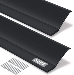 Weatherproofing Garage Door Seals Top and Sides Seal Strip PVC 50 ft, Black