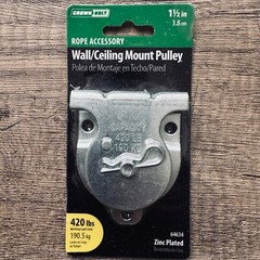 6 Wall/Ceiling Mount Pulley 1 1/2″ 420lb Zinc Plated Crown Bolt