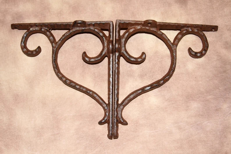 Hammered Look Swirl Shelf Brackets,country decor,hook for hanging,gifts B-84