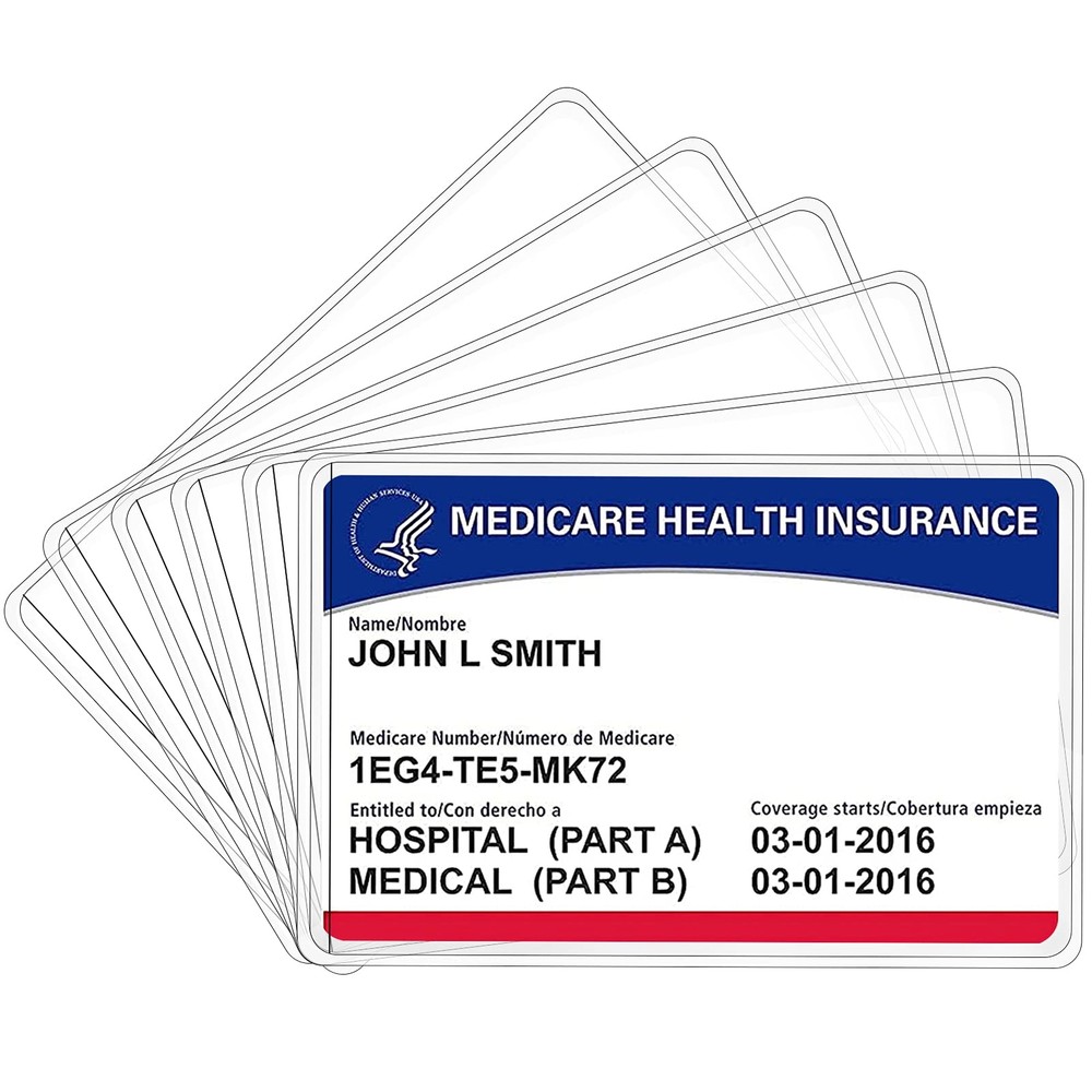 6 Pack New Medicare Card Holder Protector Sleeves_12Mil Clear PVC Waterproof Med