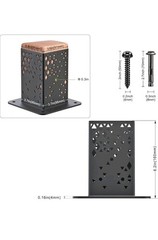 4x Black Steel Geometric Design 4×4 Post Base (Inner Size 3.6″x3.6″) Deck Post