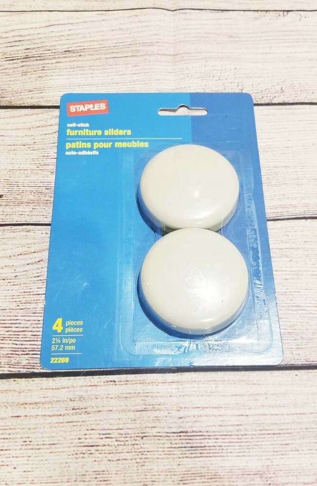 4 Pieces Reusable Furniture Sliders 2.5 inch Easy Move on carpet Staples #22269