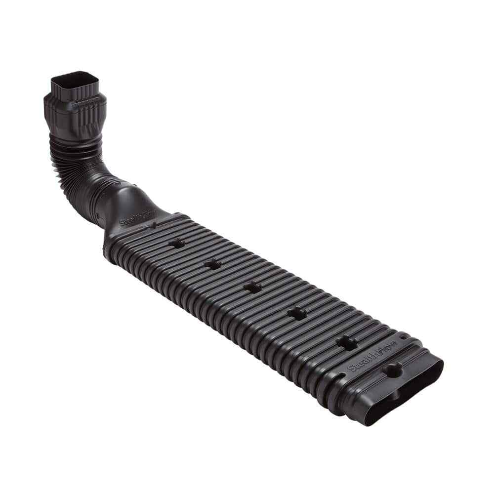 Stealth Flow 43 in. Black Vinyl Low Profile Downspout Extension Kit