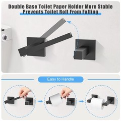 Turs 10-Piece Bathroom Hardware Accessories Set Matte Black Towel Bar Holder