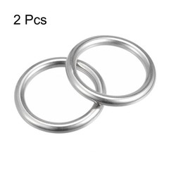 2Pcs 50mm ID 8mm Thick Welded O-Ring 316 Stainless Steel for Craft