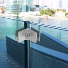 Stainless Steel Glass Railing Spigots 90 Degree Frameless Clamp Bracket for