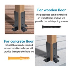 8 PCS Adjustable Deck Post Anchor Base Brackets Fit 1.5×1.5,2×2,2×4,4×4 Post,…