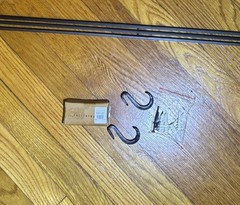 Pottery Barn Blacksmith Modular Rail 29 3/4″ Wide + 3 Hooks & Mounting Hardware