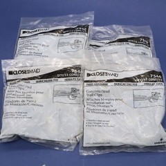 Qty 48 ClosetMaid Concrete Stud Wall Down Clips w/ Anchors & Screws 7546 White
