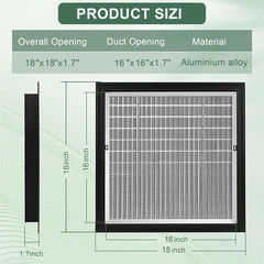 18″ X 18″ Aluminum Gable Vent with Screen, Never Rust Gable Vents for Shed，Reduc