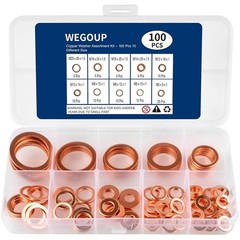 Copper Washers, 100 PCS Washer Assortment Kit – 10 Different Sizes…
