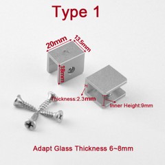 50PCS Aluminium Alloy Glass Clamps Clips Glass Shelf Support Brackets Connectors