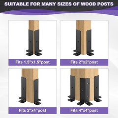 4 Pcs Adjustable Deck Post Anchor Base Brackets – Heavy Duty Half Column Fit …