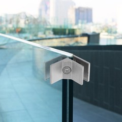 Stainless Steel Glass Railing Spigots 90 Degree Frameless Clamp Bracket for