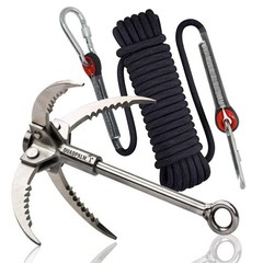 Grappling Hook with 10m Rope – Multifunctional QUADPALM Standard, Black
