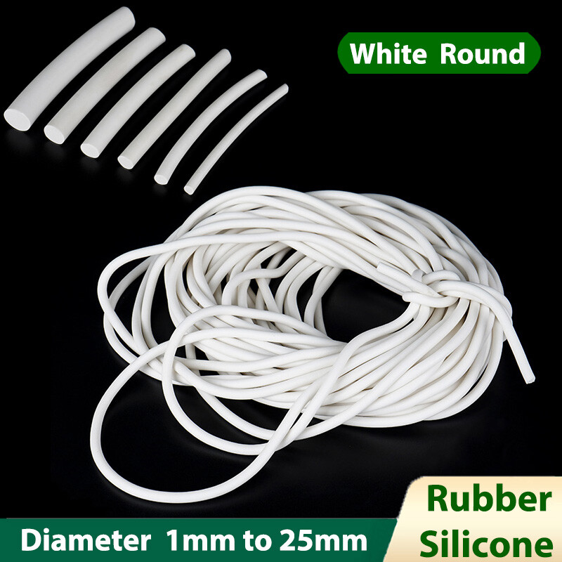 Silicone Rubber Sponge Strip Closed Cell Seal Round Rod White Foam Cord Φ 1-25mm