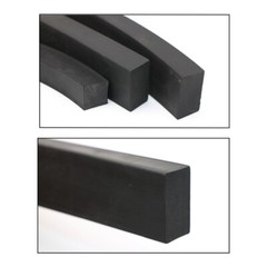 Black Solid NBR Nitrile Rubber Rectangle Sealing Strip Absorption Cushioning