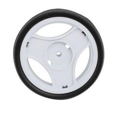 4pcs 115mm Dia Plastic Single Wheel Pulley Rolling Roller White 6x22mm