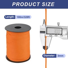 1/8 Inch Polypropylene Rope Braided Ropes, 328ft Nylon Rope Light Orange
