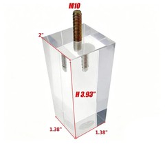 Lc Lictop Clear Acrylic Couch Legs 4 Pcs 4 Inch 2 Inch Width M10 Mounting Bolt
