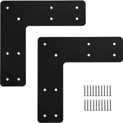 10×10 L Post Bracket 2PCS, L Flat Mending Plate for Wood 4×4,6×6 Lumber, Blac…