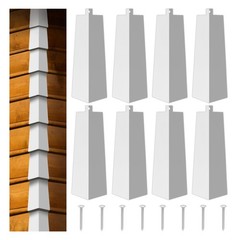 8 PCS 8 Inch Aluminum Siding Outside Corner Cap White Siding Trim Nails