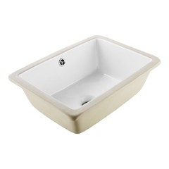 Undermount Bathroom Sink, 15.75 x 12.01 Inch Rectangular White Ceramic Vessel Si