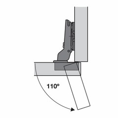 Hafele 110° Half Overlay Clip On Push Hinge – 1 Pair