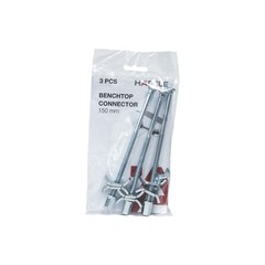 Hafele 150mm Galvanised Steel Worktop Connector – 3 Pack