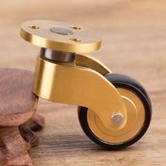 4pcs 360 Degree Brass Casters Furniture Silent Bearing Wheels
