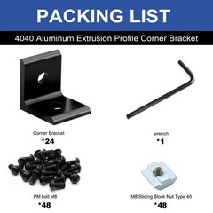 Seekliny 24 Pack 4040 Corner Bracket Connector 40 Series Aluminum Extrusion Prof