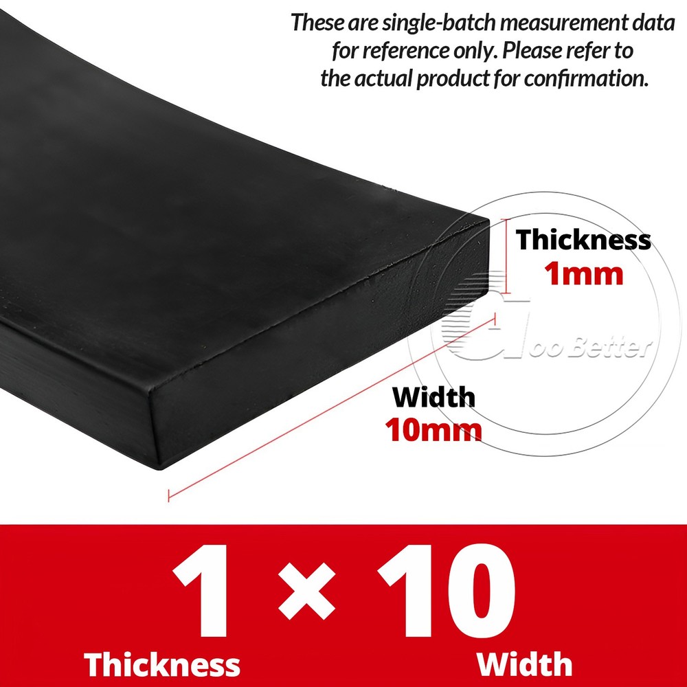 Solid Black Nitrile NBR Rubber Strip, Thickness 1mm-10mm, Width 10mm-500mm