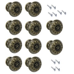 Bitray 10PCS Mini Metal Jewelry Box Knobs Vintage Bronze Chest Case