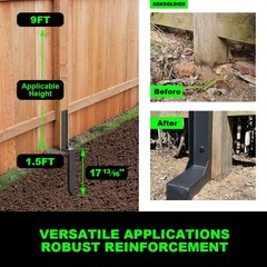 ARKSOLDIER Fence Post Repair Kit – Quick Fix Broken/Leaning 4×4/6×6 Wood Post…