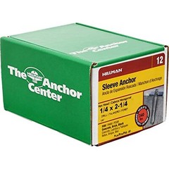 The Hillman Group 370824 Hex Head Sleeve Anchor, 1/4 X 2-1/4-Inch, 40-Pack