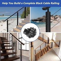 Black 30 PCS 0.35 Inch ID T316 33 Degree Angle Bevel Washer 5/16 Inch Cable