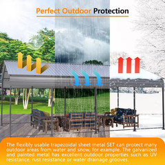 16.77 In. X 73.23 In. Gray Galvanized Metal Roof Panels Hardware Roofing Sheets
