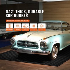 Diamond-Plate Rubber Flooring Roll, 3 mm x 4 ft x 6 ft Garage Floor Mat, SBR Rub