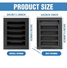Gable Vent 12″ x 14″ Black Shipping Containers Vents with Metal Frame