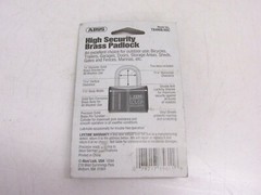 NOS! ABUS HIGH TOUGH SECURITY BRASS PADLOCK W/ KEYS, #85611